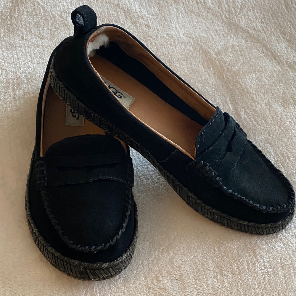 UGG Charlie Black Suede Slip-On Shoes